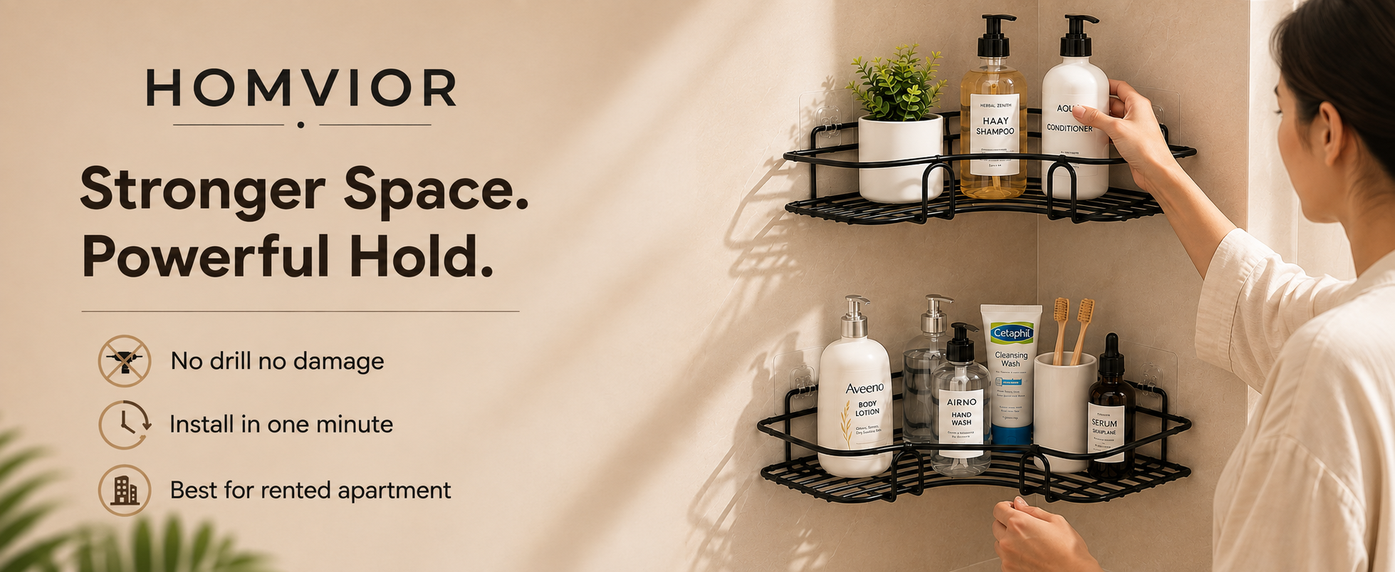 Homvior corner shelf — stronger space, powerful hold