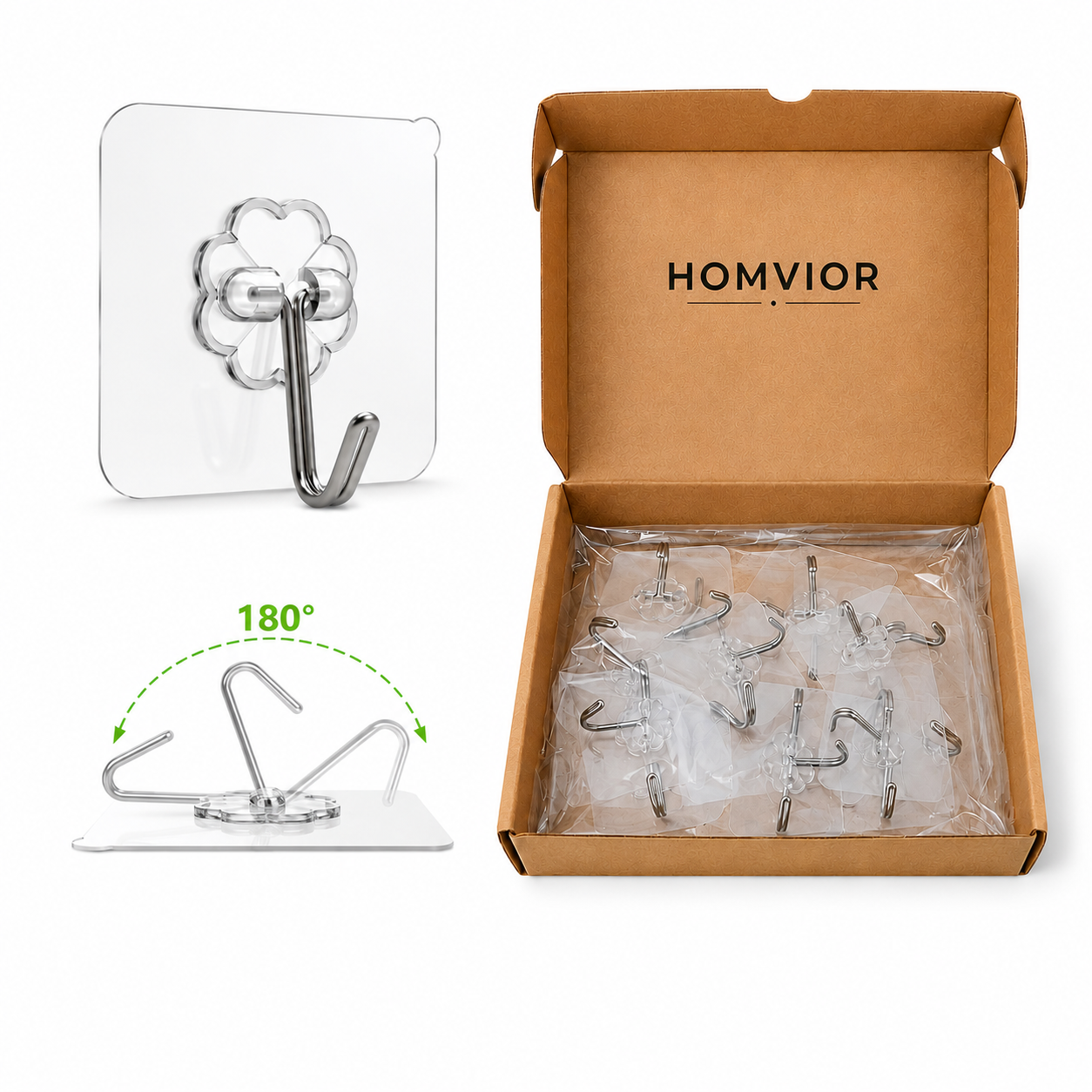 Homvior adhesive hook set
